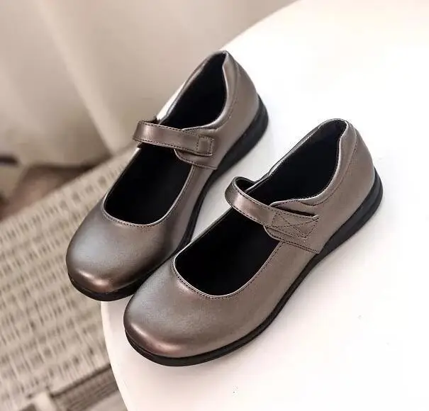 COVOYYAR mary janes/Женская обувь на плоской подошве из искусственной кожи Косплей туфли Лолиты Женские повседневные черные туфли на липучке для студентов WFS978
