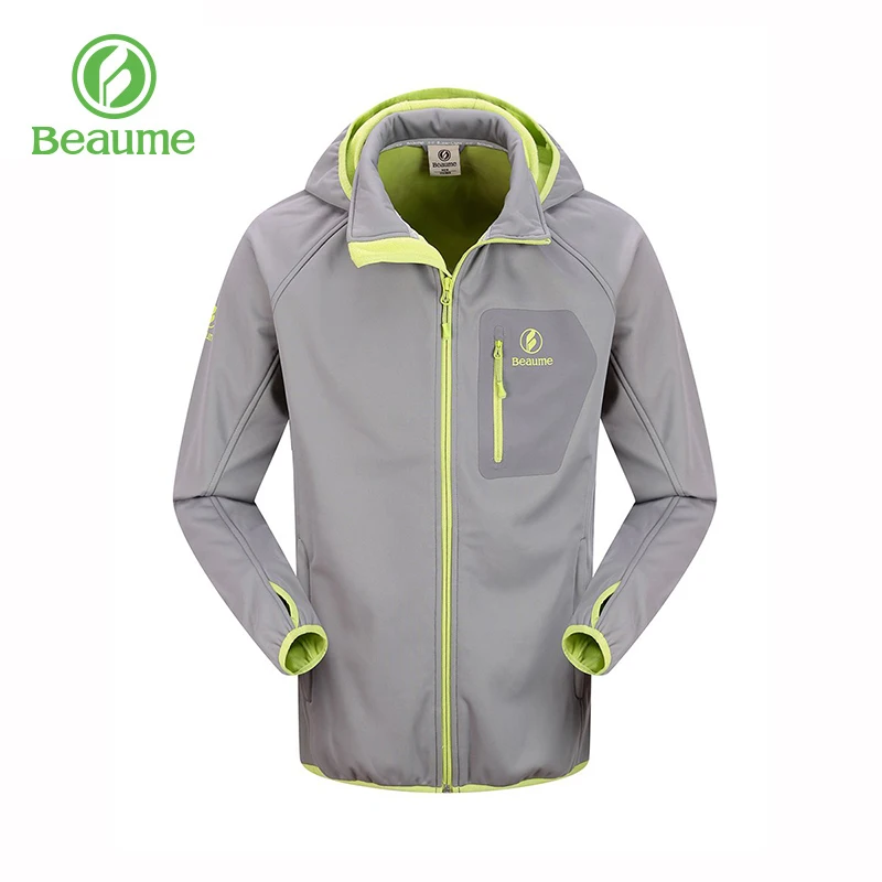 Beaume Outwear Outdoor Hooded Lightweight Windproof Grey Men's Winter Jacket Fleece Coat 51015 | Спорт и развлечения