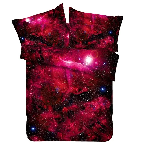 

Moon and stars bedding set duvet cover super king queen double size fitted sheet bed in a bag linen bedspread bedsheet red 4pcs