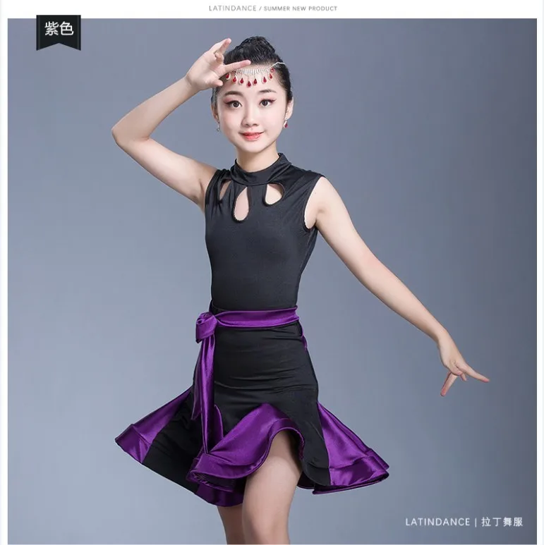 Детские костюмы для латинских танцев детские соревнований бальных спандекс