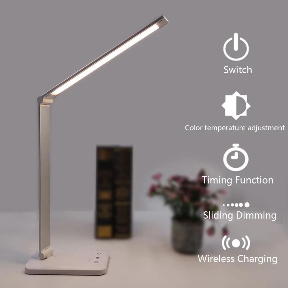 52 светодиодный s настольная лампа 5 цветовых режимов x5 Dimable Levels Touch USB заряжаемый для чтения защита глаз с таймером светодиодный Настольный светильник