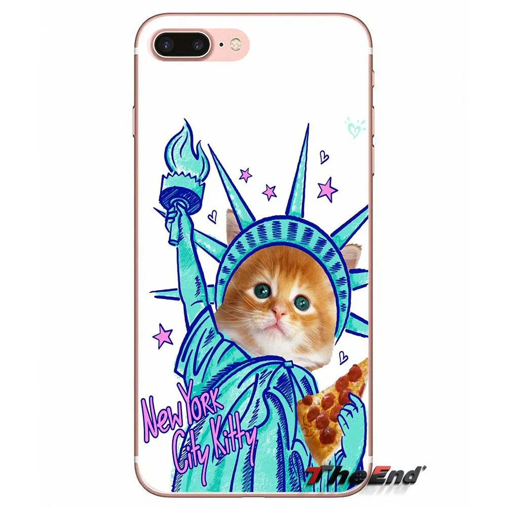 Для huawei P Smart Y6 Ascend P8 P9 P10 плюс Nova P20 Lite Pro Mini 2017 смешно пиццы кошка прозрачный soft Shell