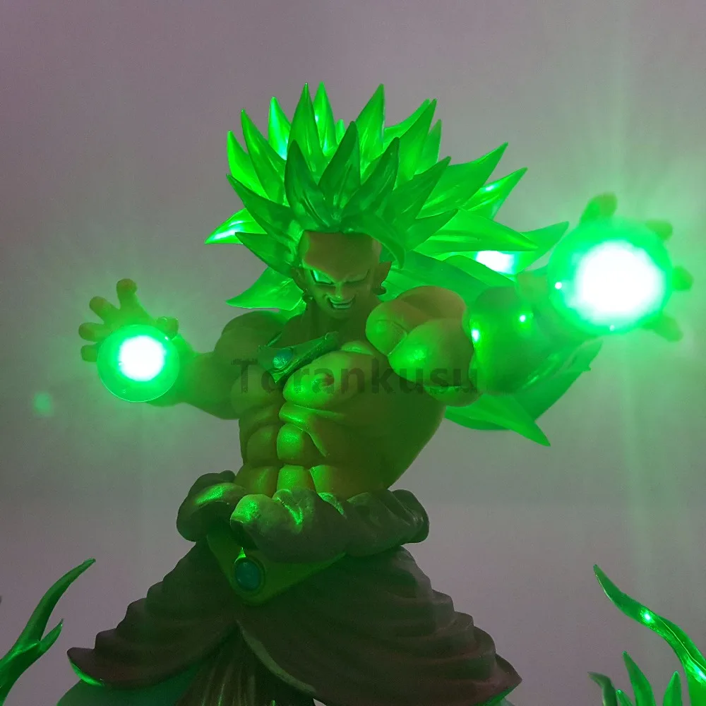 Dragon Ball Z Broly Супер Saiyan, фигурки, светодиодная голова, освещение, ПВХ, аниме Dragon Ball и Super Goku Broly, модель игрушки, фигурка DBZ