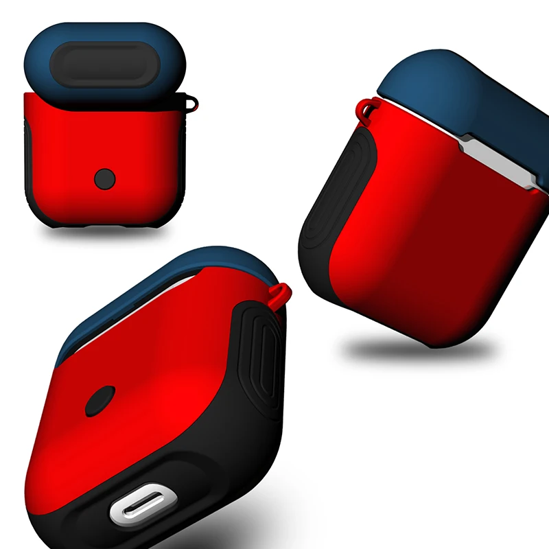 Для Airpods Чехол Мягкий ТПУ + ПК армированный чехол s противоударный силиконовый для