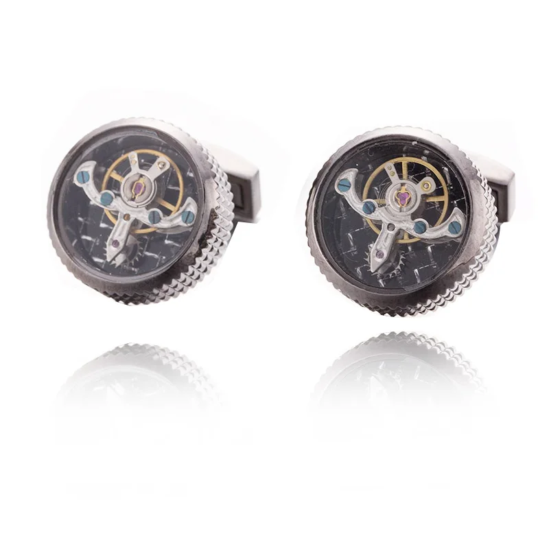 Роскошные мужские рубашки запонки винтажные часы бренд Exquisit механизм манжеты