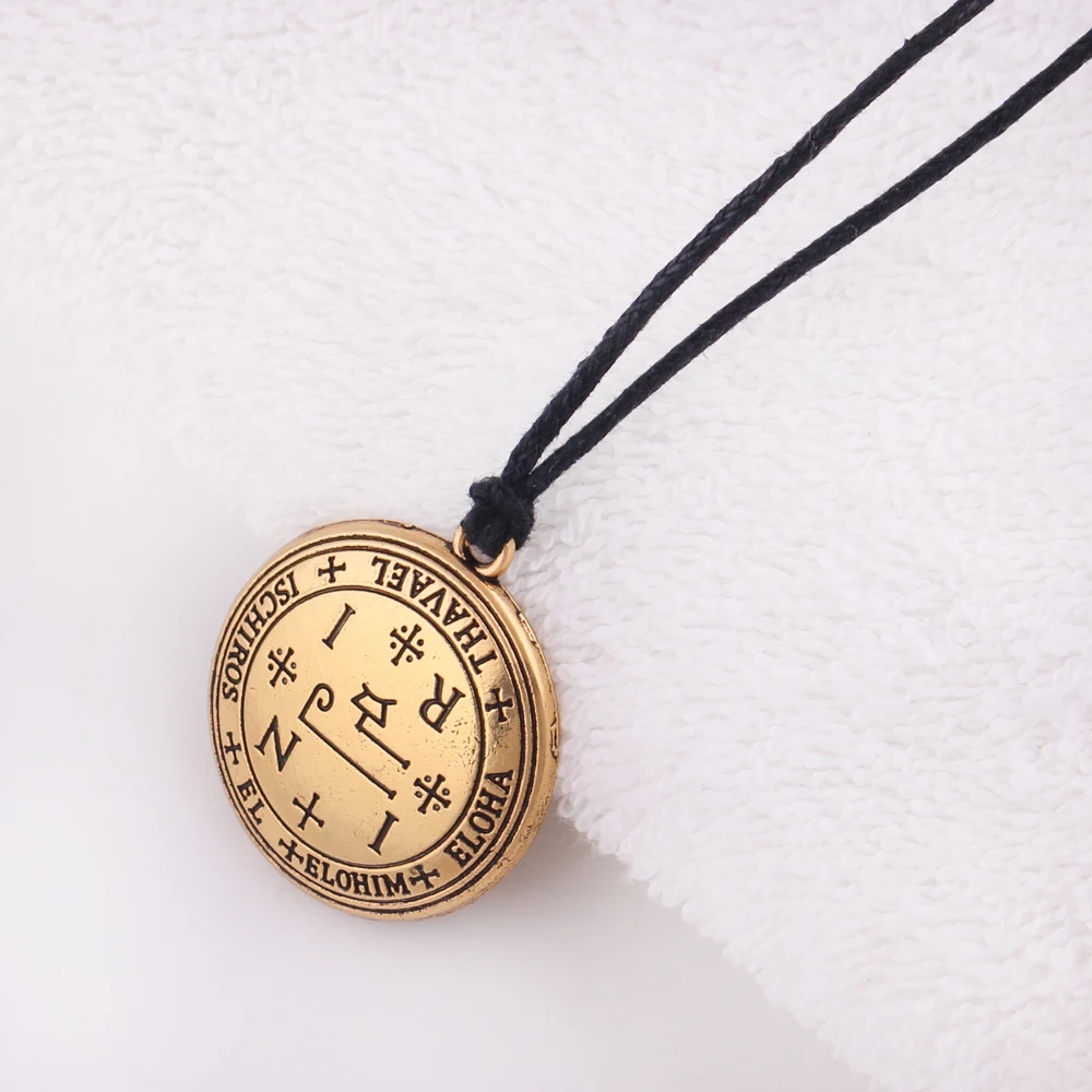 Seal of the Archangel Thavael Enochian Pendant Necklaces Talisman Amulet Angel Jewelry Vintage Wax Rope Necklace | Украшения и
