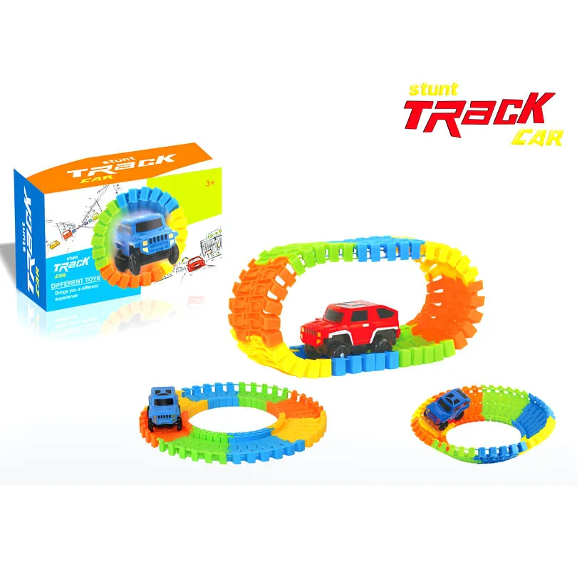 165 шт. роликовая светящаяся дорожка забавная игрушечная гоночная машина мигающая