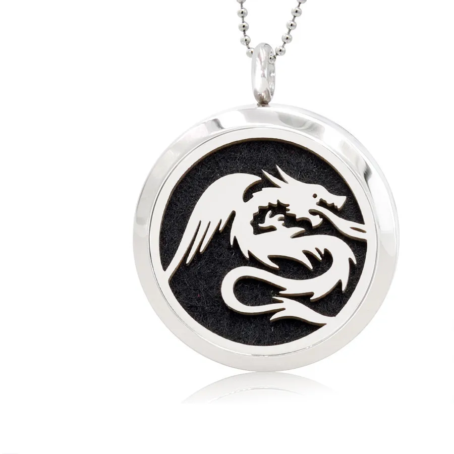 420 dragon Медальон из нержавеющей стали 316L, собака, кошка, медведь, лапа, черепаха, 30 мм, ароматерапия, магнитный медальон/твист, духи, подвеска-диффузор, отправка 10p подушечек - Окраска металла: 420 dragon