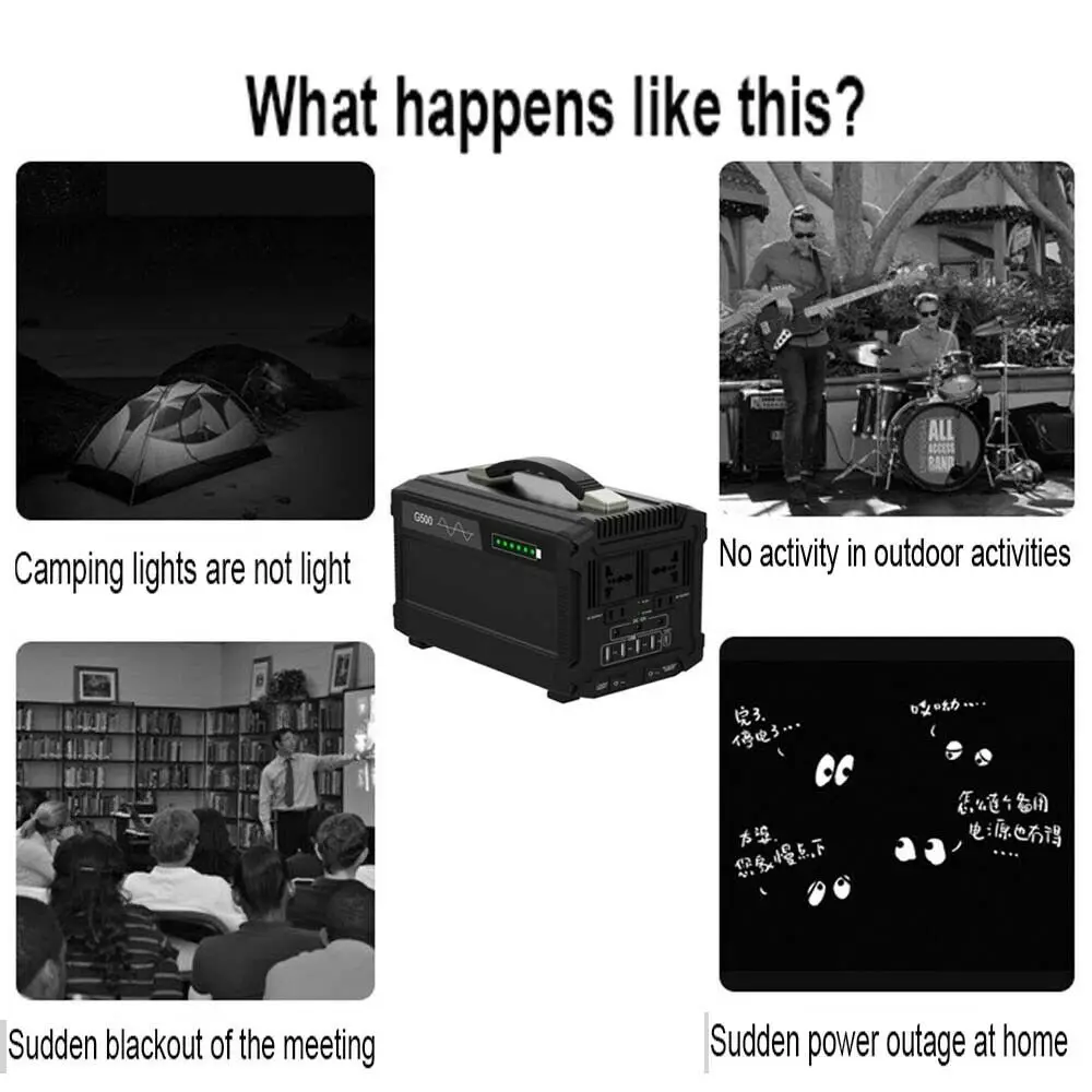 Портативный пик 1000 Вт Мощность станция поставить Солнечные генераторы энергии