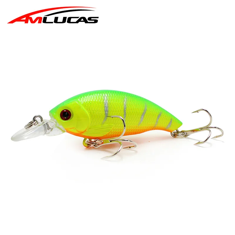 Amlucas 75 мм 8 5 г искусственная наживка Рыболовный воблер Crankbait 3D глаза Pesca крючки