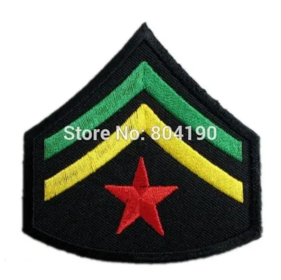 Rasta армия Звездные полосы искусственная вышитая ткань для тела в стиле панк