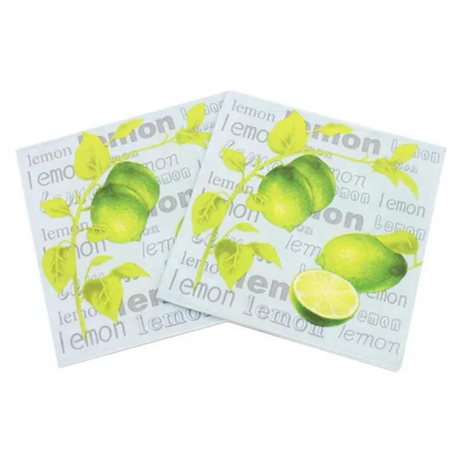 lemon 20 шт/Партия Красочные Мультяшные Совы бумажные салфетки для счастливого дня рождения украшения дети девственная древесина декупаж тканей Npkins - Цвет: lemon