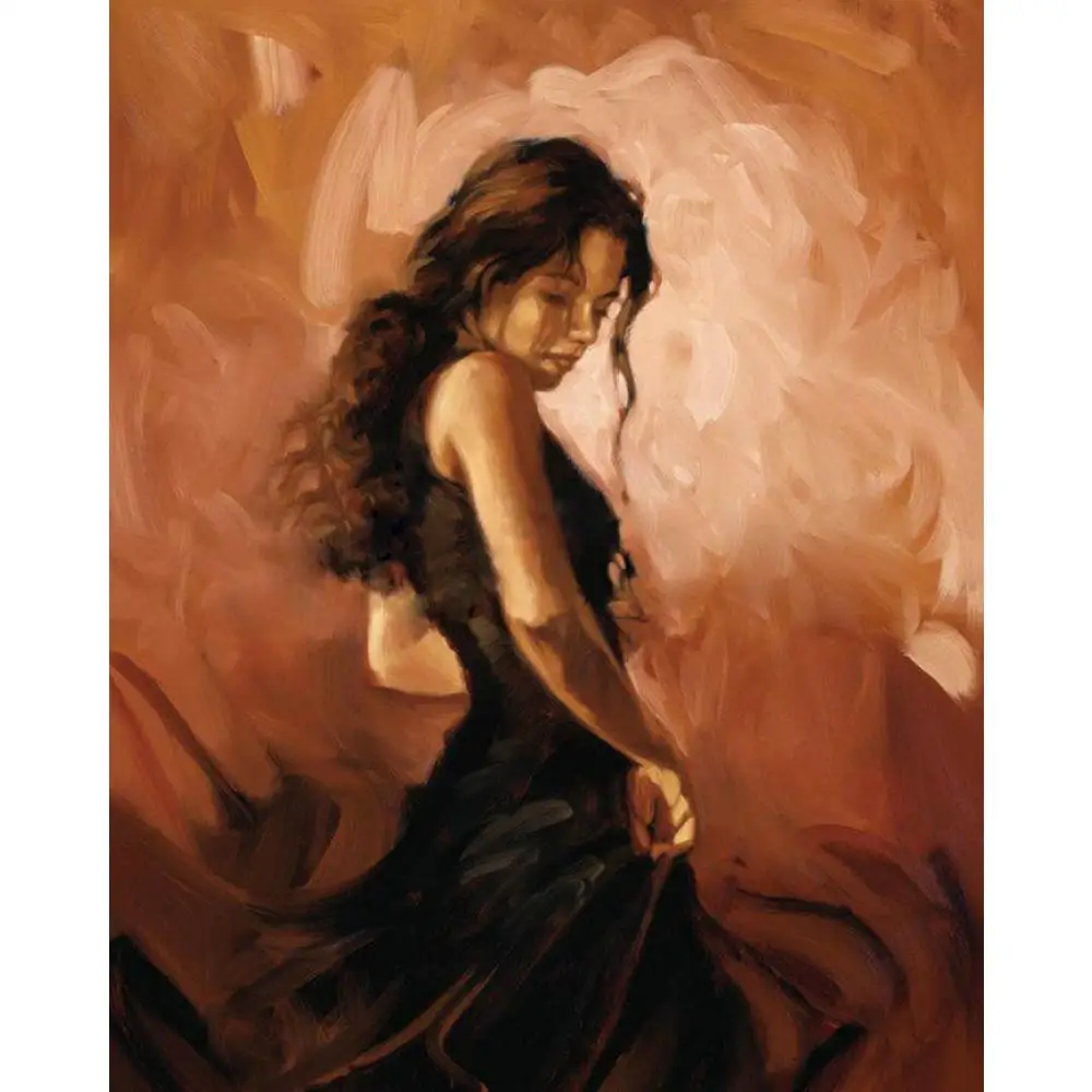 Female Oil art portrait paintings for living room Flamenco Dancer hand-painted modern sexy woman | Дом и сад