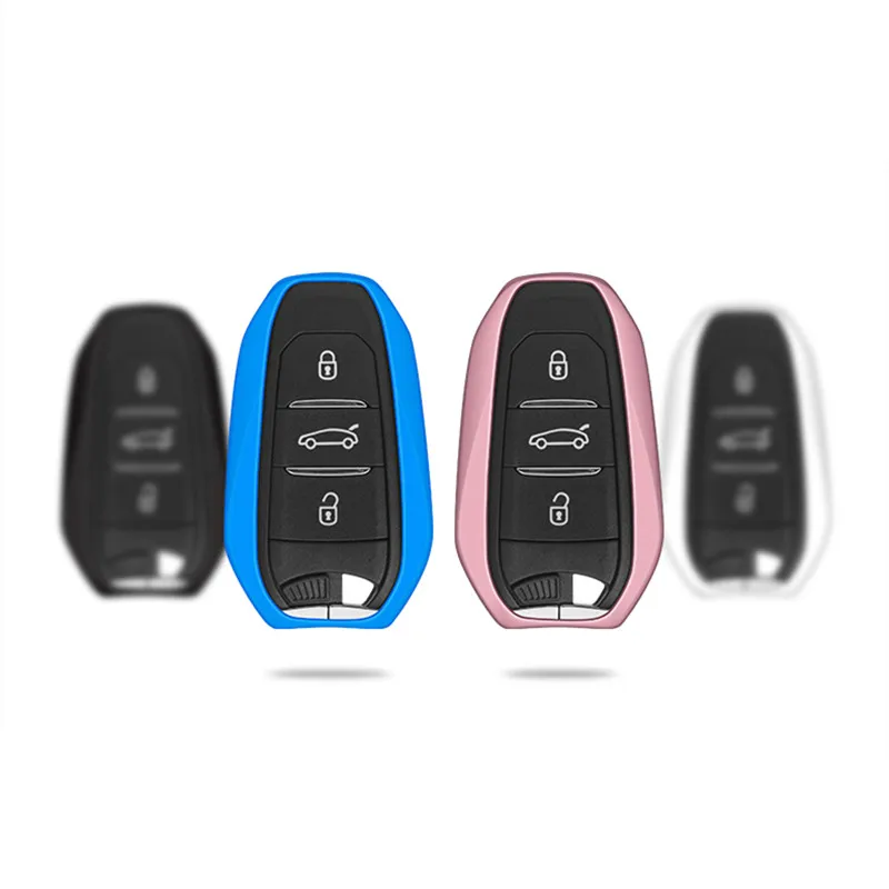 Чехол для ключа из ТПУ чехол автомобиля + брелок Peugeot 408 2008 3008 4008 301 508 S 308 Citroen C5 C6 C4L