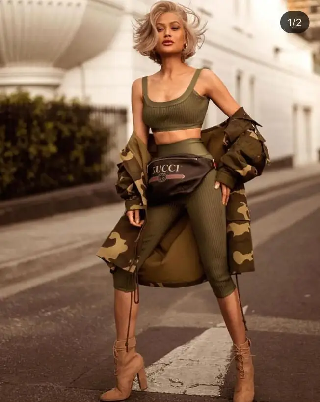 Женский бандажный комплект модный дизайнерский из 2 предметов с круглым вырезом