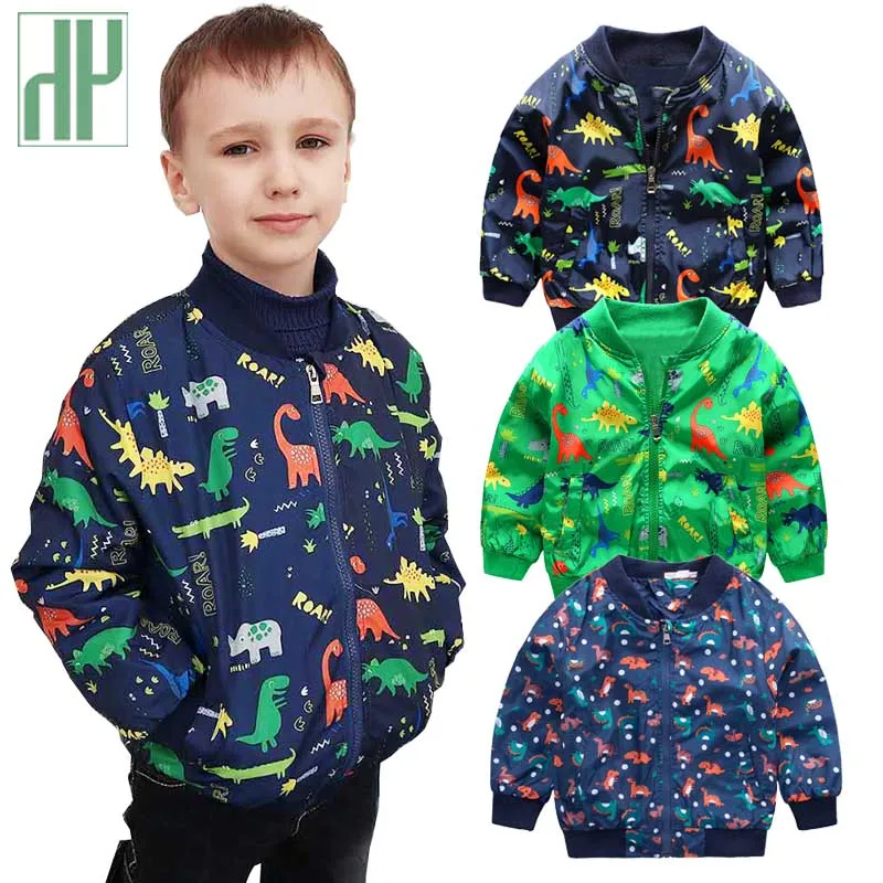 HH Baby boys jacket Cute Dinosaur kids coats Spring Autumn windbreaker toddler girl jackets outerwear Children | Детская одежда и
