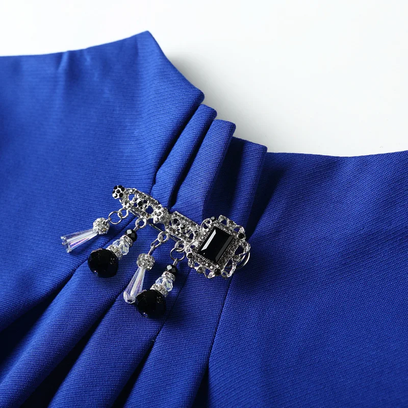 Женское офисное облегающее платье Элегантное летнее черного и синего цвета