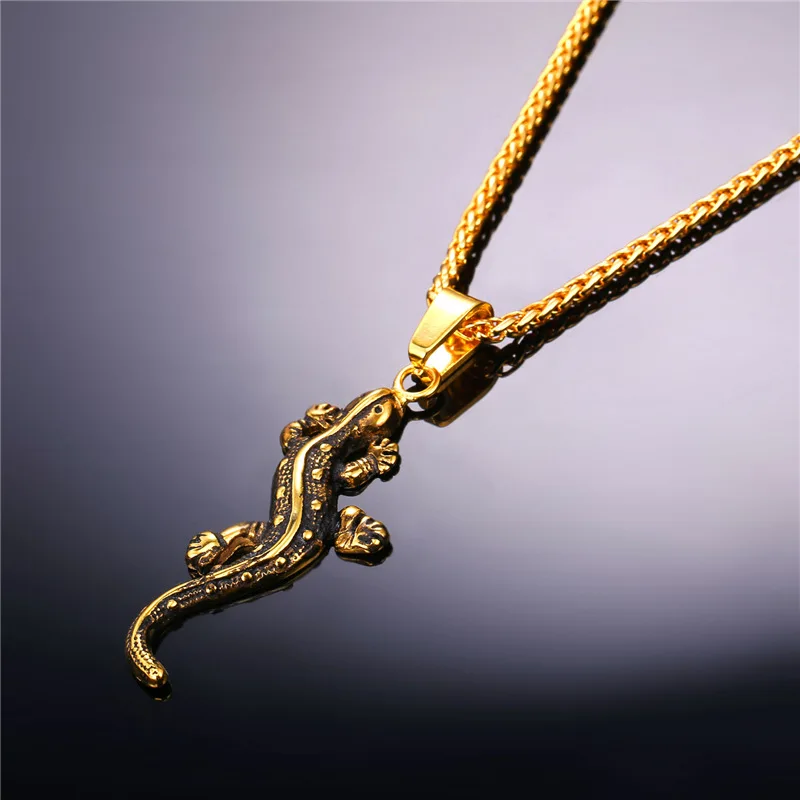 Ожерелья и подвески Collare в стиле панк-рок ящерица подвеска из нержавеющей стали