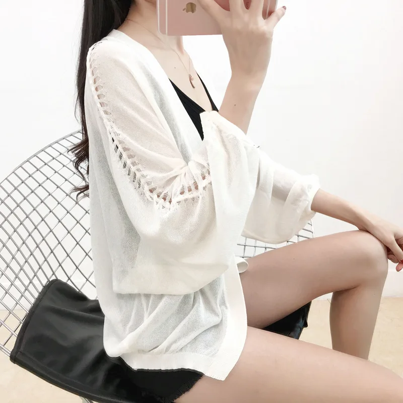 Женская одежда женская рубашка тонкая шелковая вязаный кардиган кондиционер