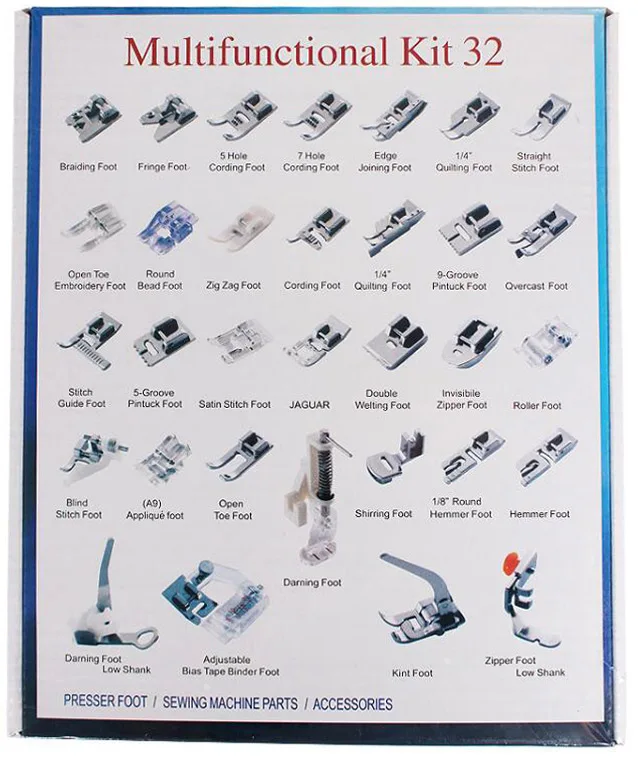 32 Pcs/Set Presser Feet for Sewing Machines and Deluxe Storage Case with Numbered Slots Easy Neat Organization | Дом и сад