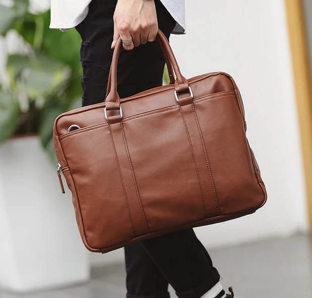 

Jonon Hot selling Men bag Crazy horse PU Leather bags men Messenger Bags crossbody Shoulder men's travel bag briefcase