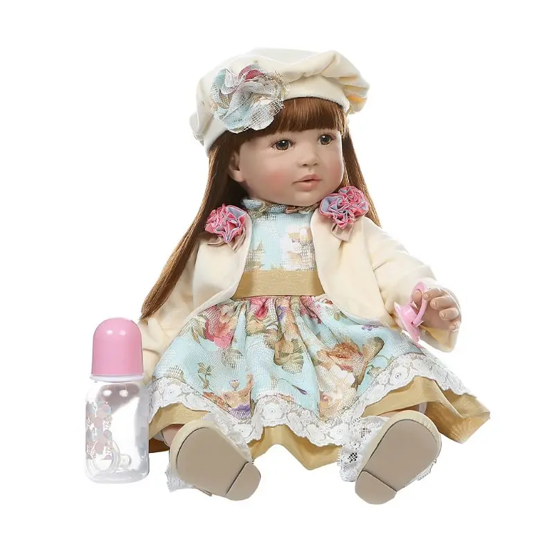 Реалистичная кукла реборн 24 дюйма мягкая силиконовая виниловая для