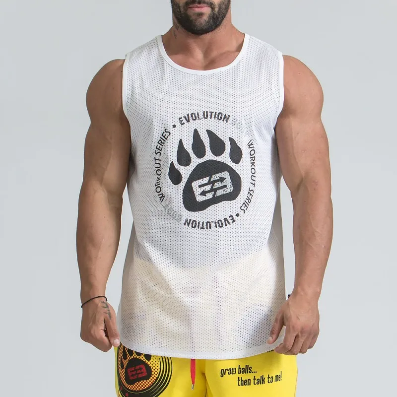 Phanteen Muscle Building Vest Fitness Men's Animal Paw Elastic Loose Quick-drying Tank Top | Мужская одежда