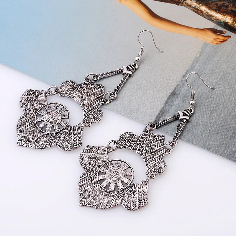 2017 Модные Винтажные длинные Этнические богемные серьги для женщин Висячие