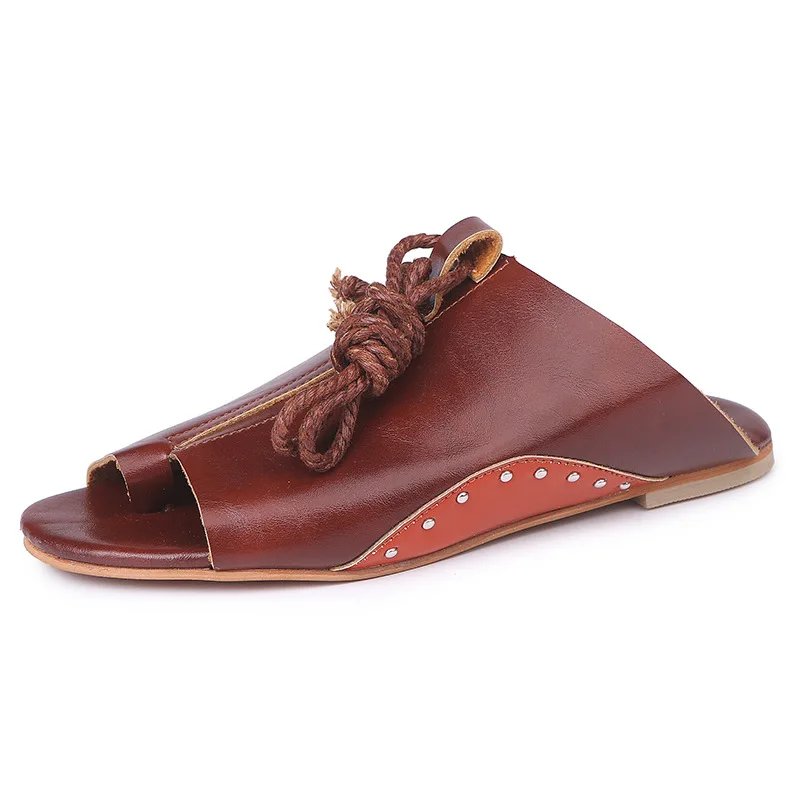 

Women Sandals Flat Summer Style Shoes Woman Ankle Strap Soft Leather Sandals Women Plus Size Fashion Beach Shoes Sandalias