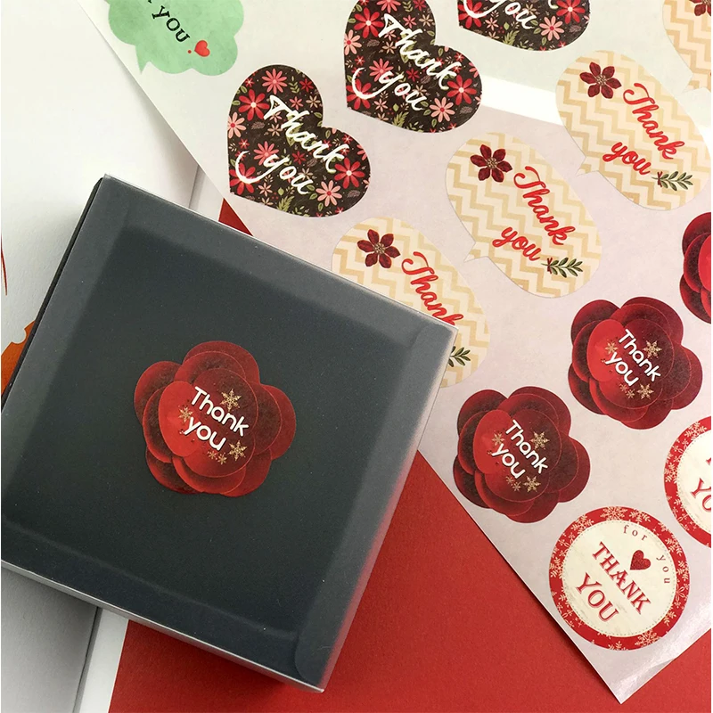 600 шт./компл. цветов и сердец с надписью Thank You наклейки этикетки для печати для ювелирных изделий, подарочная упаковка герметизирующая паста офисные школьные принадлежности, блокноты милые канцелярские принадлежности