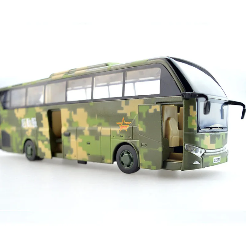 

Mini Car Toy Model Alloy Logistics Services Bus Military Toy Pull Back Car Lighting Effect for Children Party Favors