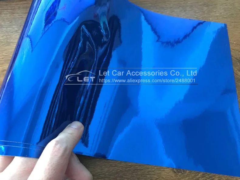 Автомобильный стиль высокая растягивающаяся синяя хромированная зеркальная