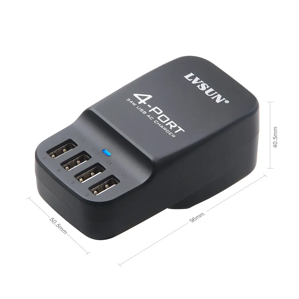 UDOLI универсальное 4 порта USB настенное зарядное устройство 5 В 2.4A многопортовый