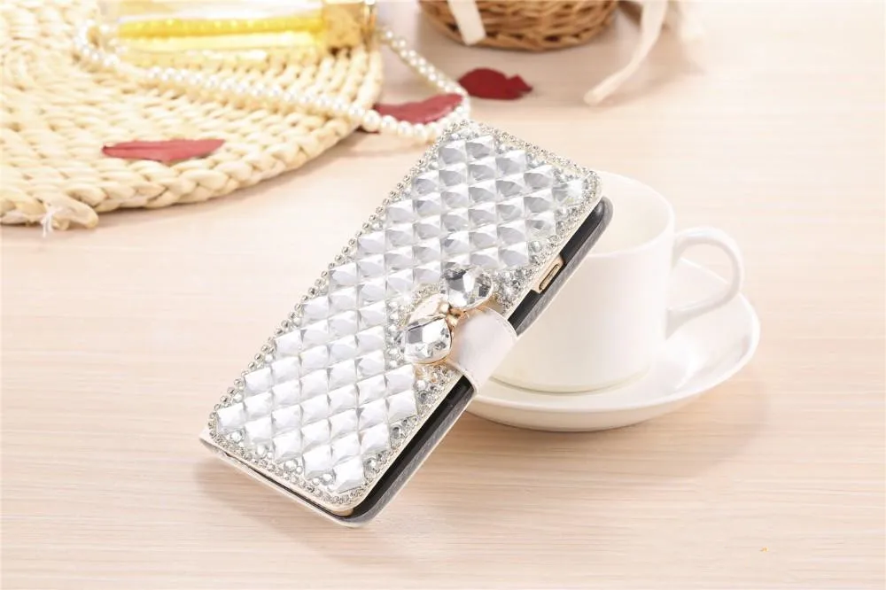 100 Шт./лот Роскошный Bling Диаманта Rhinestone Бумажник Кожаный Чехол Для Wiko Робби/Wiko С Kool