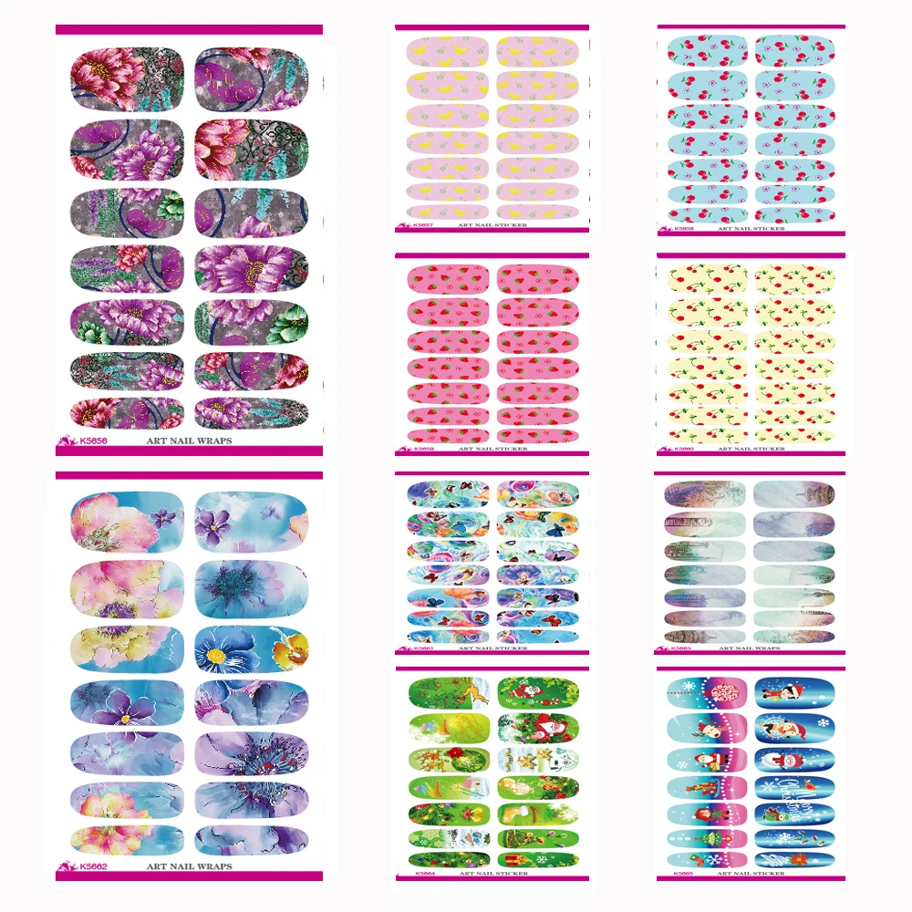 10 шт. набор переводятся с помощью воды Фольга нейл арта Стикеры розовый фруктовый
