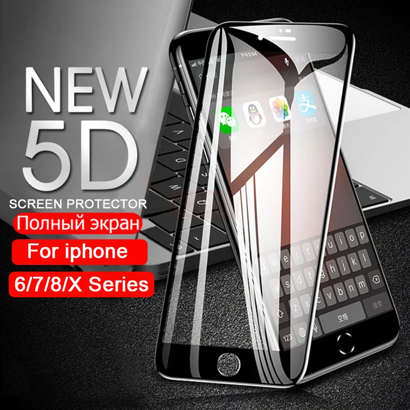2 шт. 5d для iPhone 6 7 8 plus защитное стекло aphone x xs max xr защита экрана i phone 7plus 6plus полное