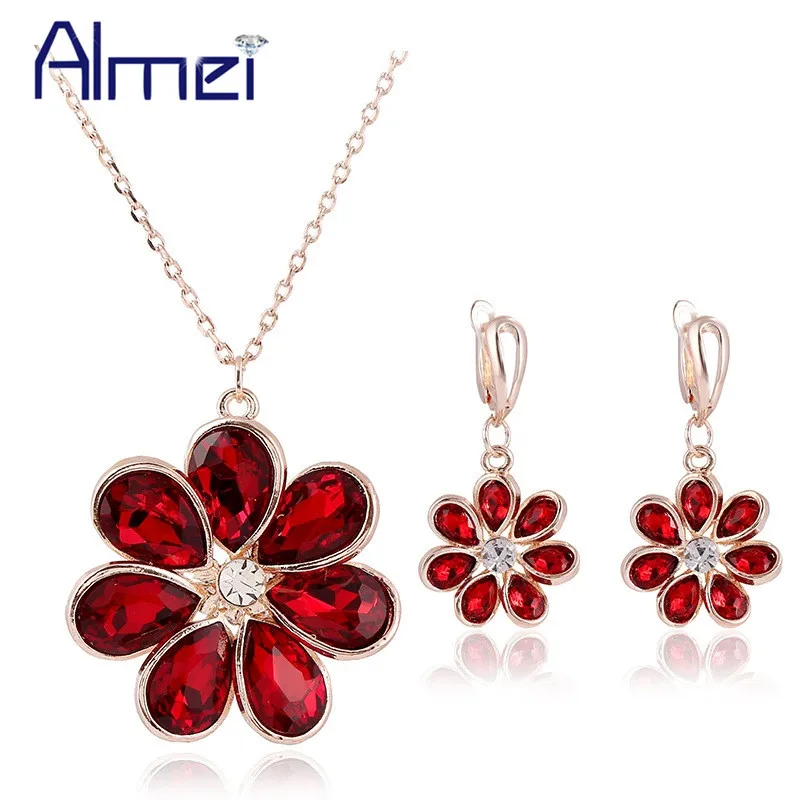 Женские ювелирные украшения из серебра и красных камней JS0104|necklace type|necklace mnecklace glass