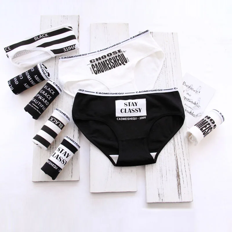 New girls panties young ladies stripes black white underwear cotton children's FAZ0061 | Детская одежда и обувь