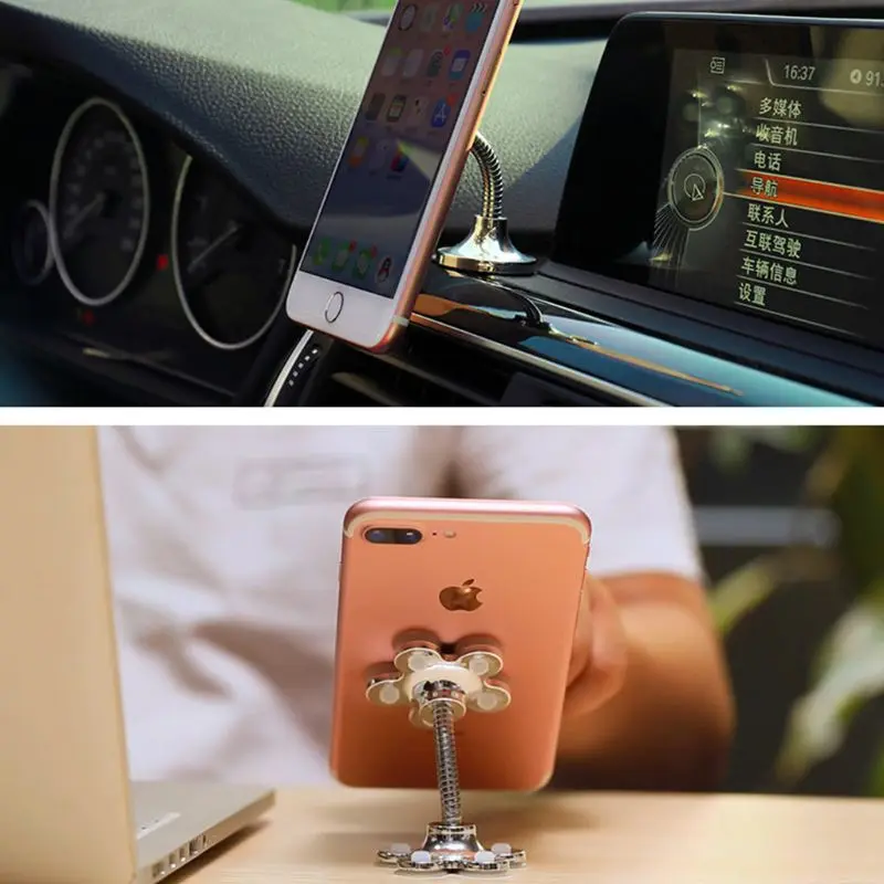 Вращающийся на 360 градусов металлический держатель присоске для iPad iPhone Samsung