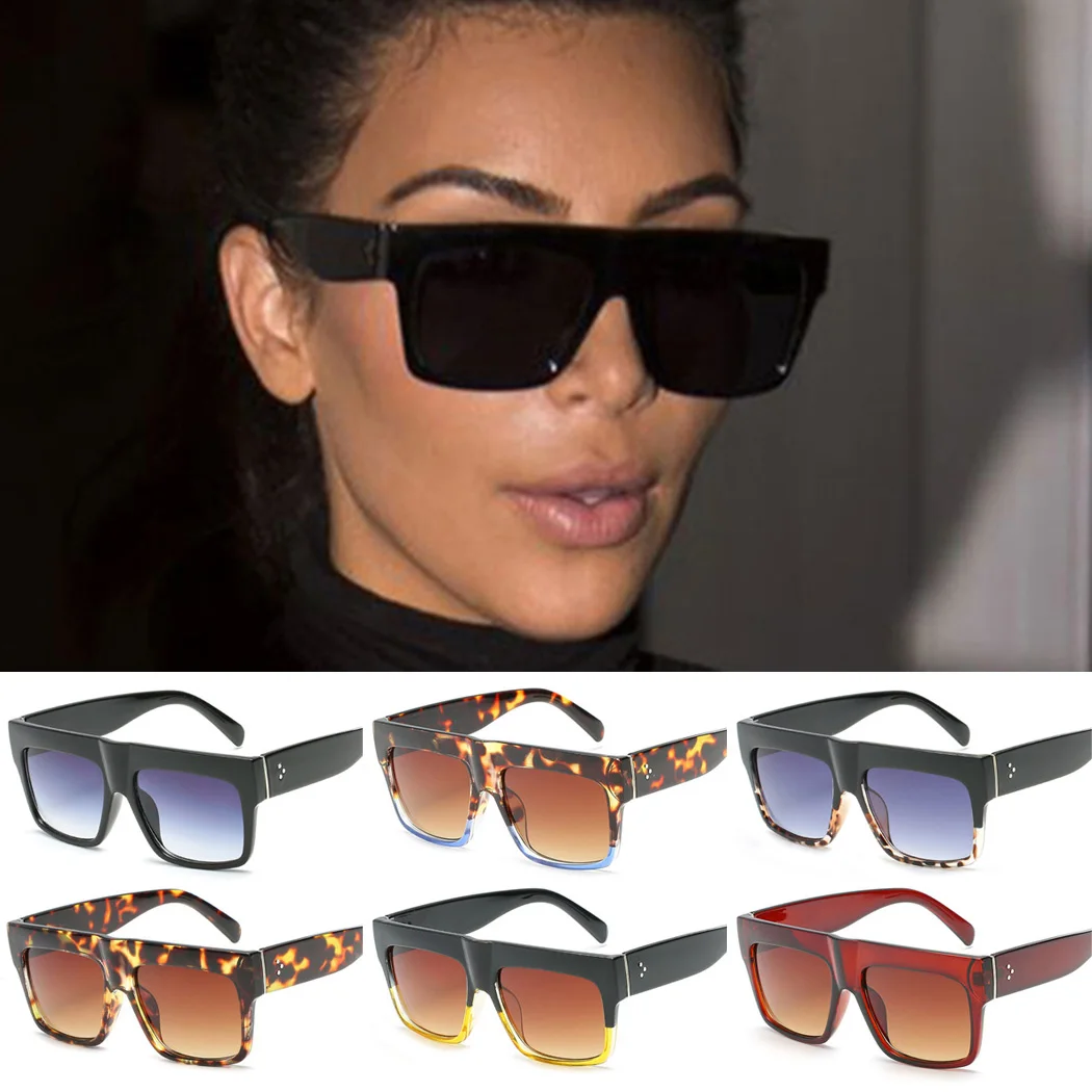 Fashion Brand Designer Square Sunglasses Women Men Rivet Eyewear Flat Sun Glasses Top Accessories Female |