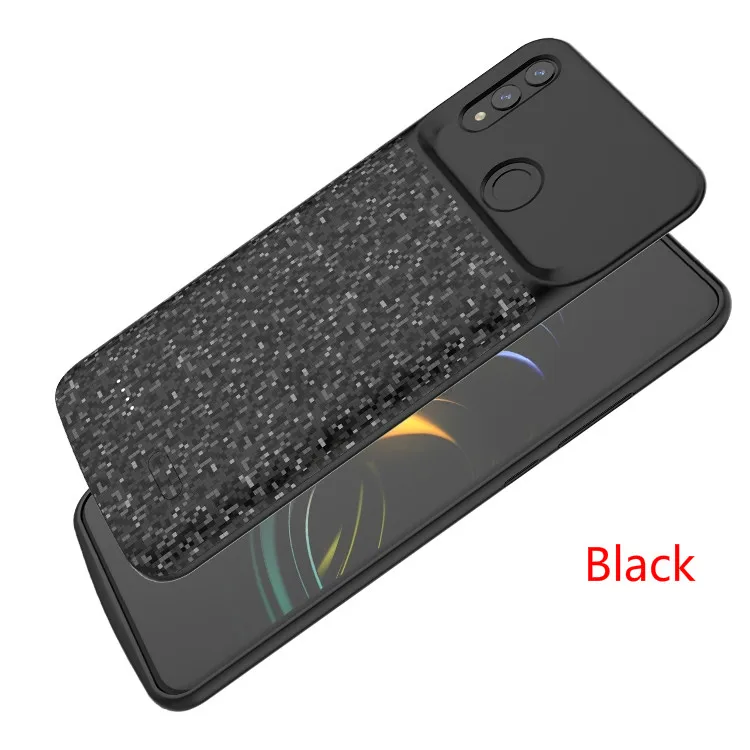 Black NENG силиконовый чехол для зарядного устройства для huawei Honor 8X Silm power Bank чехол для Зарядки Задняя Крышка внешний блок питания чехол s - Цвет: Black