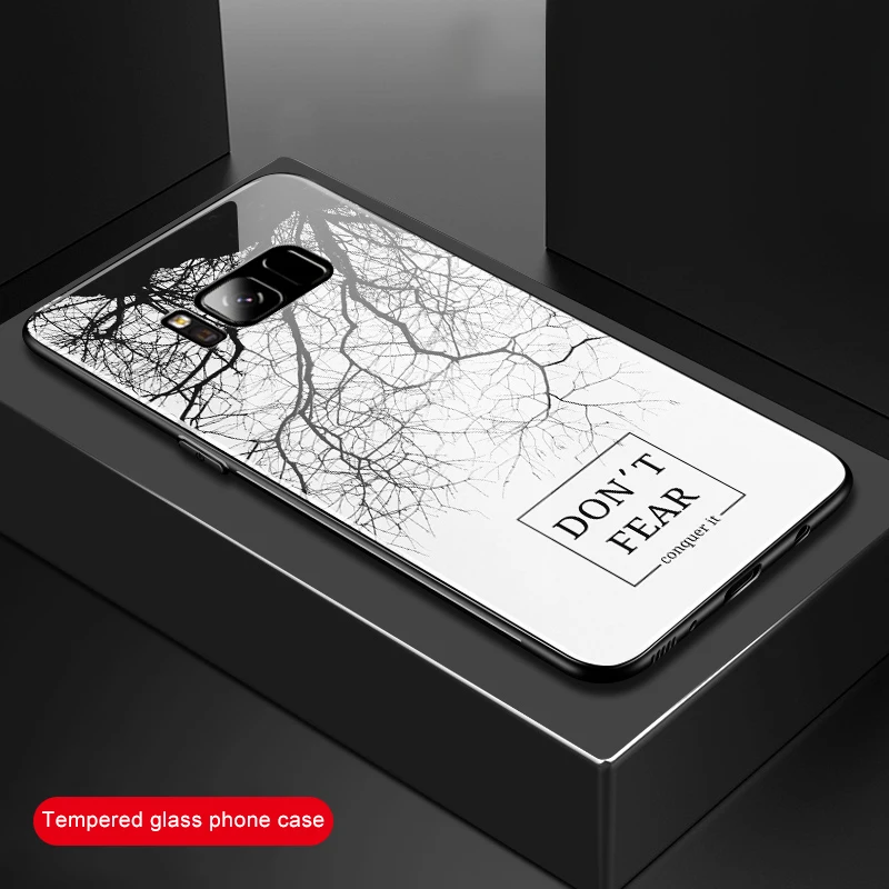 EKDME чехлы для телефонов из закаленного стекла для Samsung Galaxy S8 S9 Plus Note 8, чехол, мягкий силиконовый бампер для Samsung S9 Plus