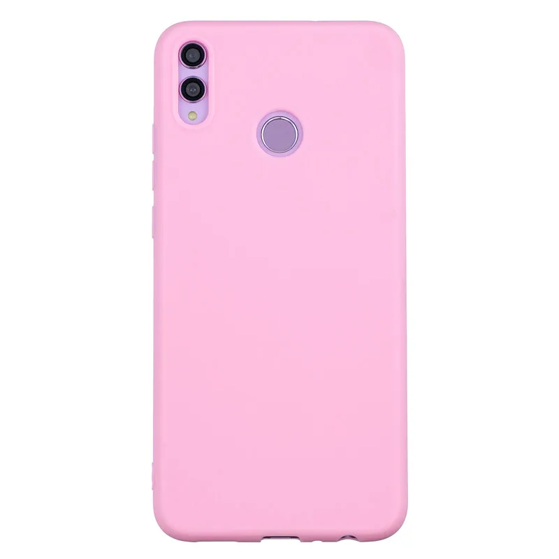 Роскошный однотонный Матовый ТПУ чехол карамельных цветов для Huawei Honor 8X 8C 8A