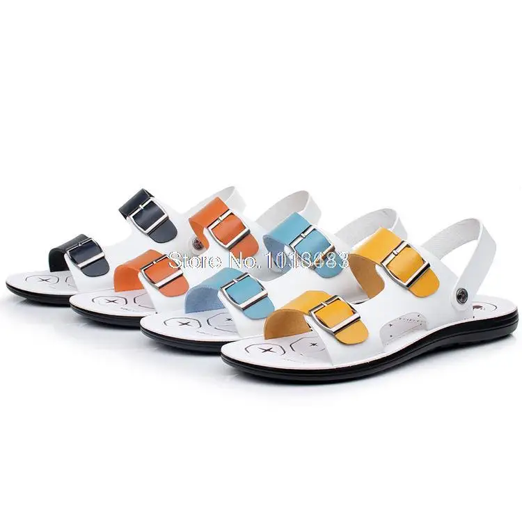 Мужчины сандалии тапочки натуральная кожа на открытом воздухе свободного покроя