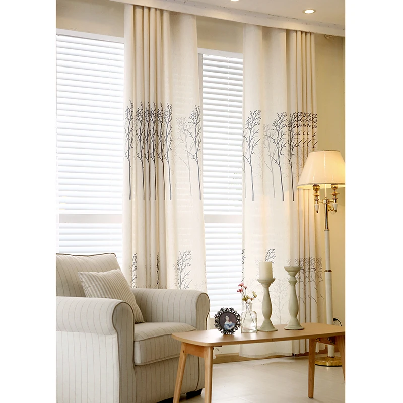 Новое поступление встроенные шторы с принтом дерева детская комната тюль для
