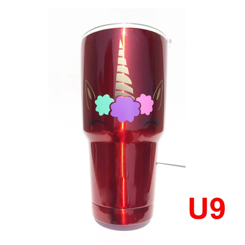 U9-M. Red 50 шт. Единорог бутылка из нержавеющей стали с двойными стенками Вакуумная чашка-термос с Защита от проливов крышка 16 унций 20 унций 22 унций 30 унций 32 унций - Цвет: U9-M. Red