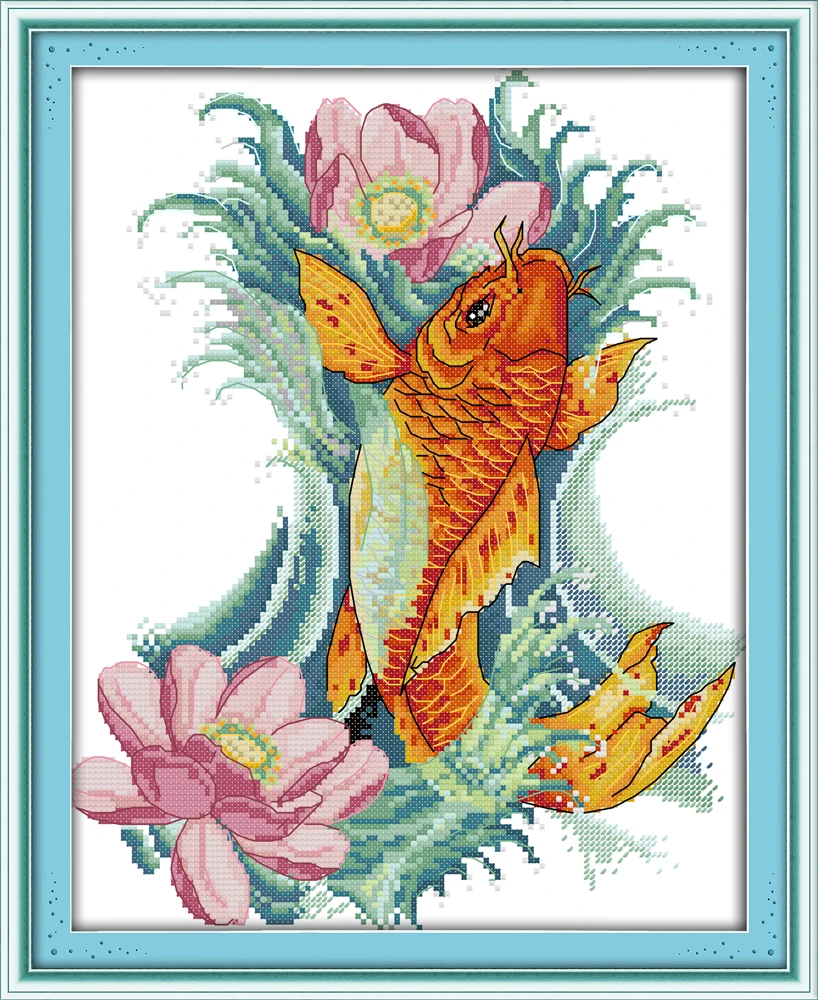 Рукоделие вышивка крестиком своими руками наборы для вышивки карпов и цветов