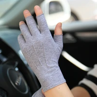 summer gloves unisex semi finger sunscreen gloves man woman thin non slip driving cotton half finger mittens male female sz109n