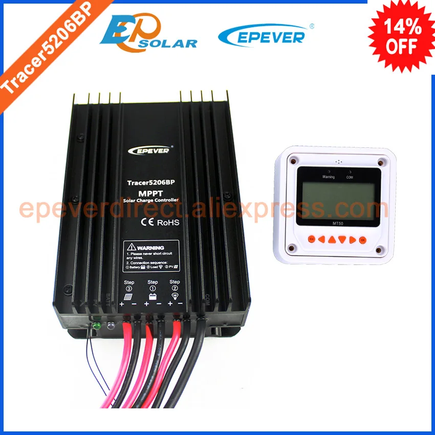 12 В/24 В mppt Tracer5206BP Солнечная зарядная батарея контроллер новая серия с MT50 метр не применяется для литиевой зарядки