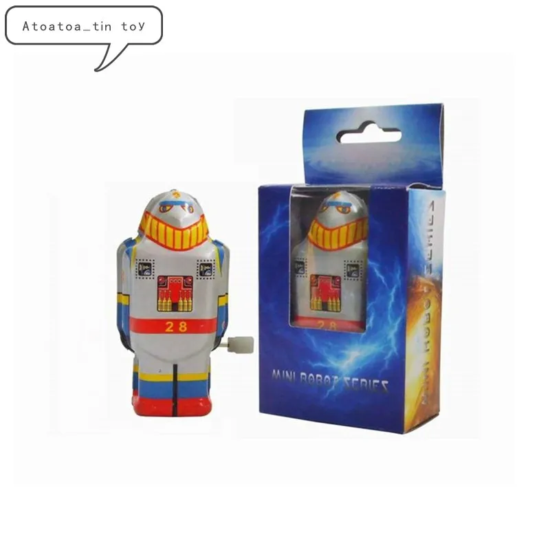 Винтажная Коллекция роботов оловянные игрушки Классические заводные мини